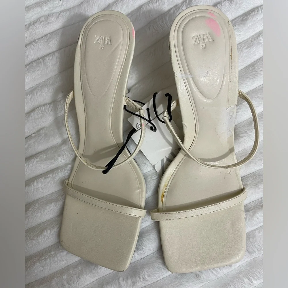 Zara Square Toed Heeled Sandals - Picture 2 of 4
